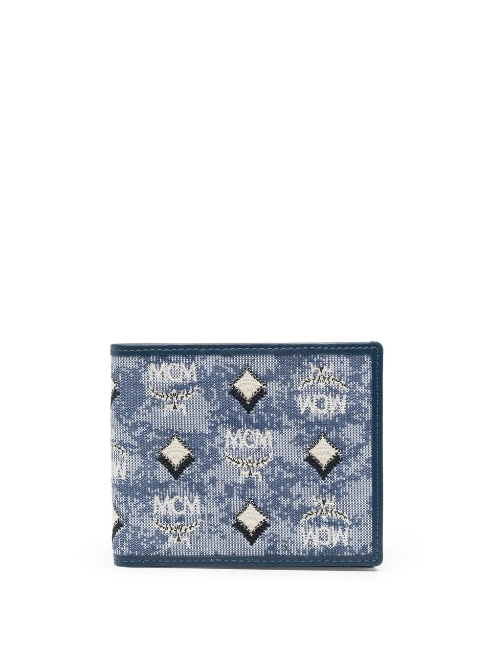 

MCM cartera plegable en jacquard - Azul