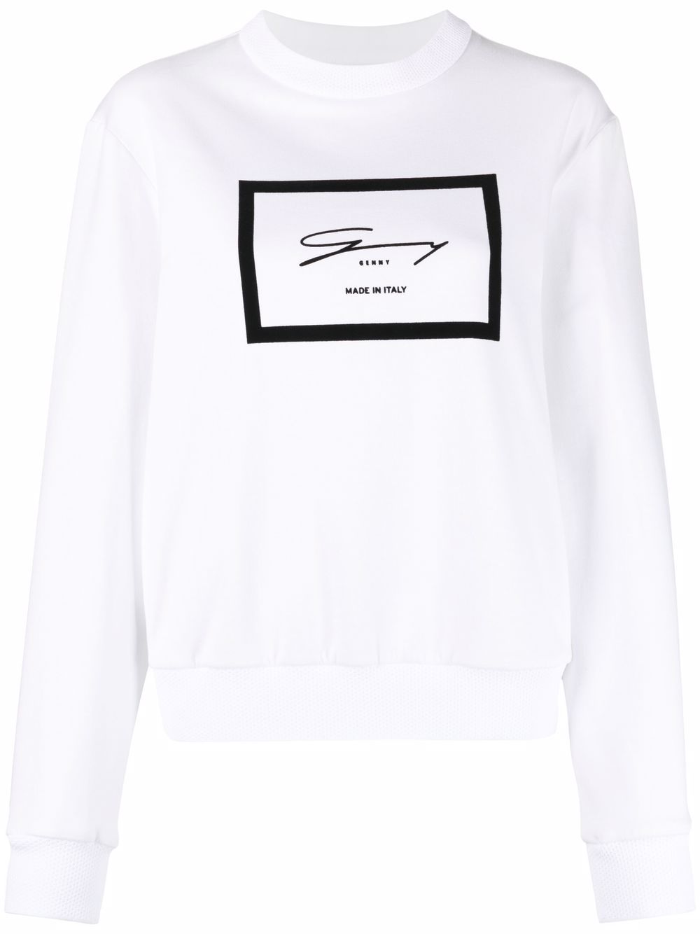 фото Genny logo-print crew neck sweatshirt