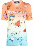 DSQUARED2 graphic-print gradient T-shirt - Orange