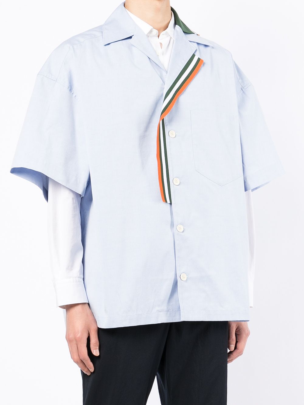 фото Kolor contrast-trim short-sleeve shirt