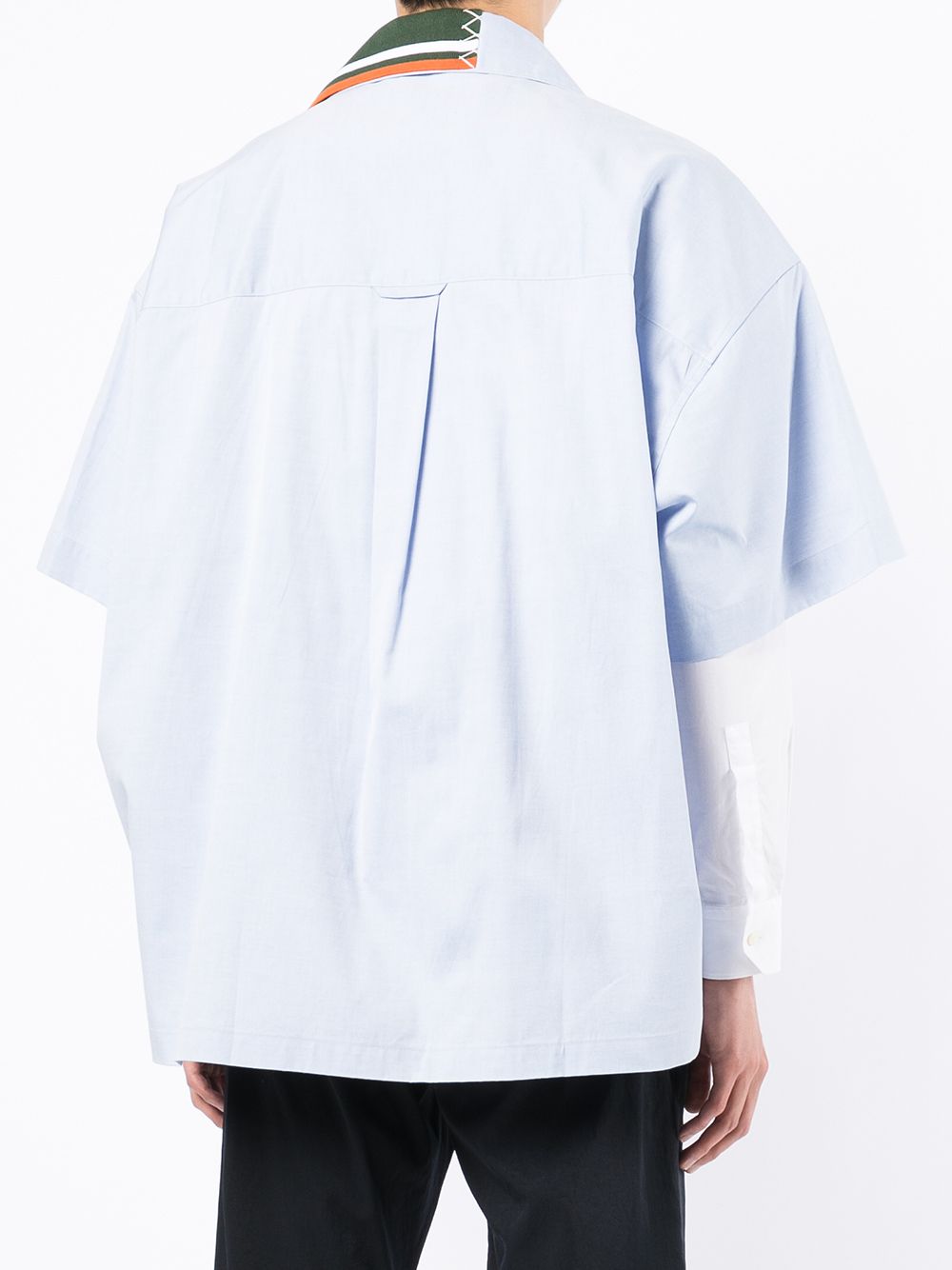 фото Kolor contrast-trim short-sleeve shirt