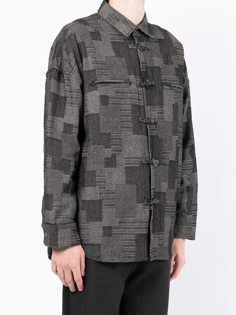 фото Five cm patchwork-print toggle-fastening jacket