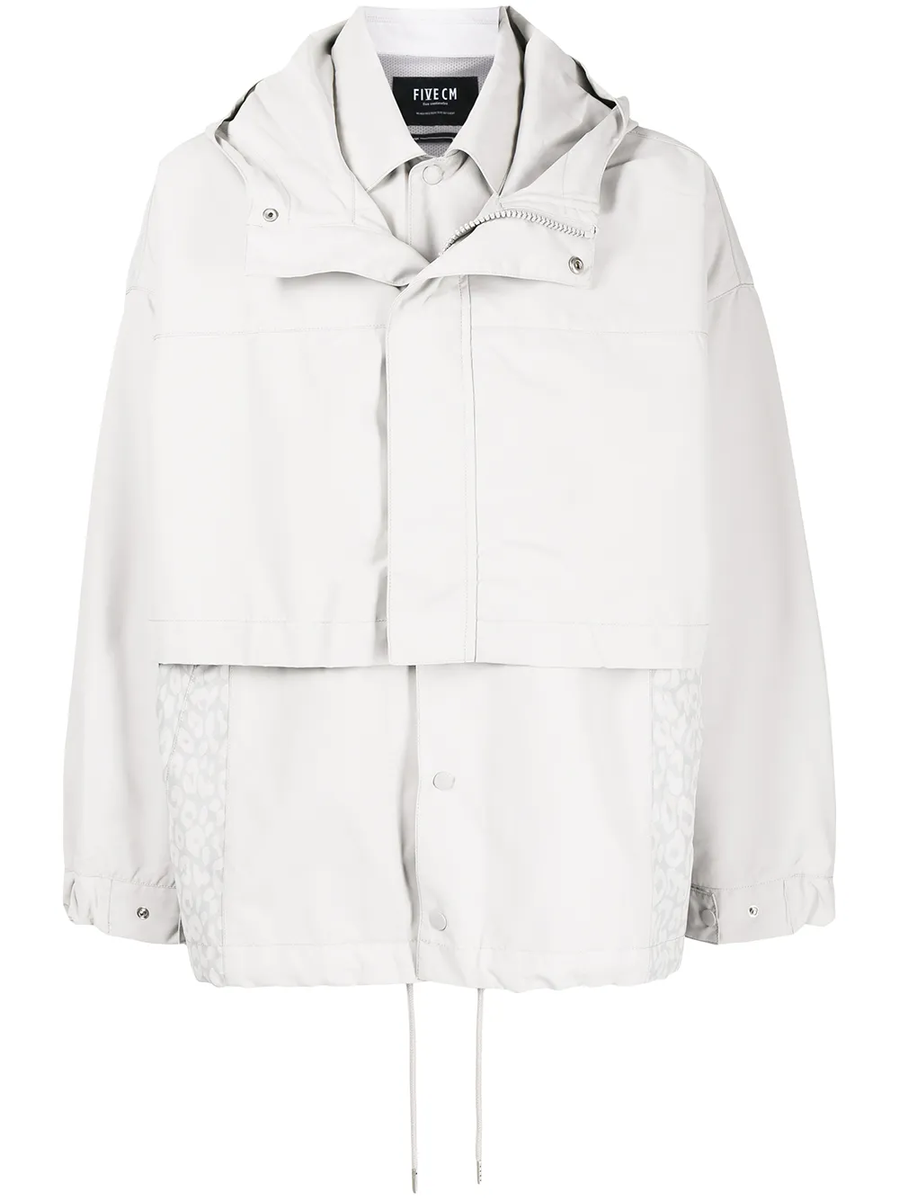 FIVE CM contrast-panel hooded jacket