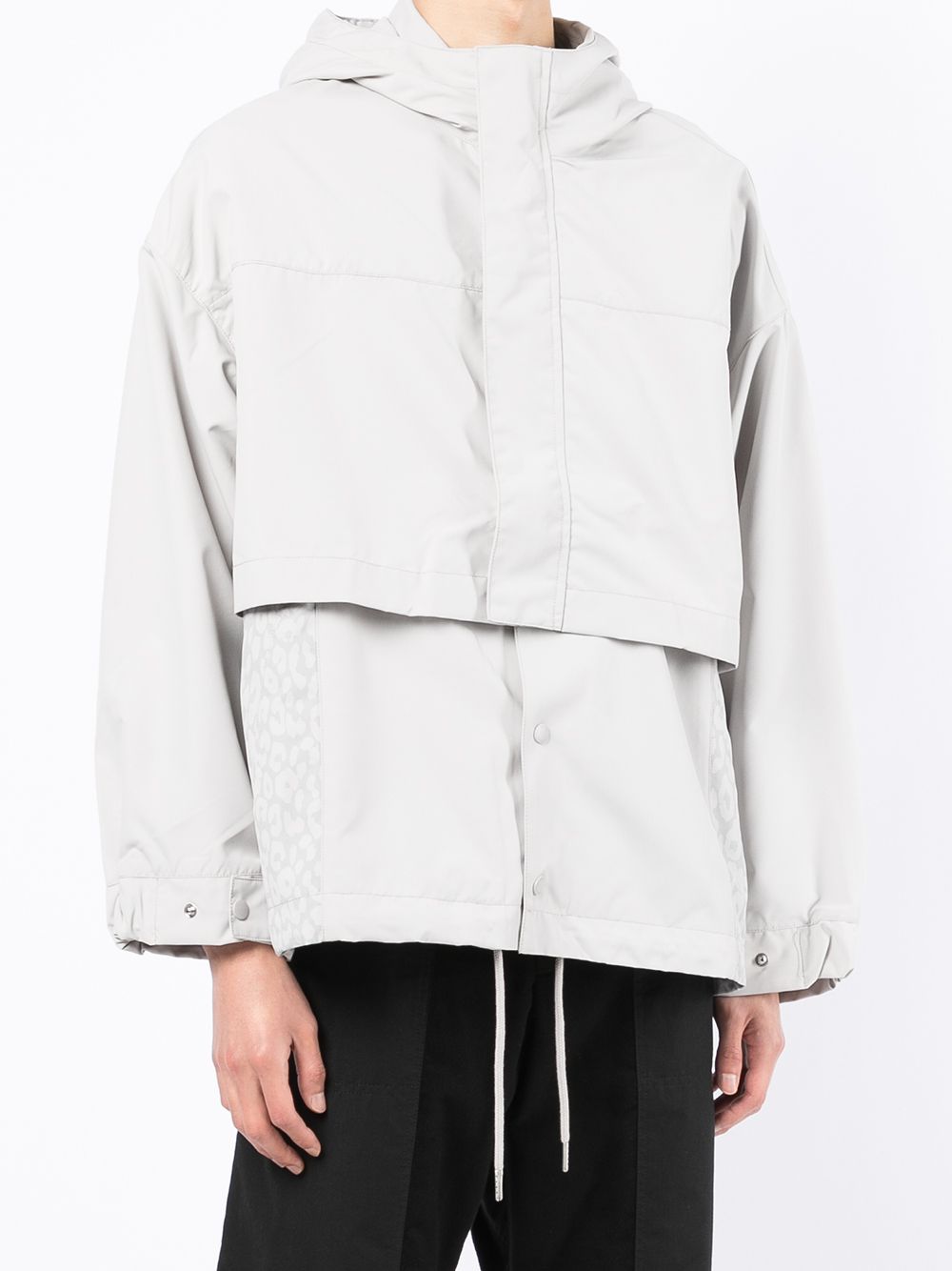 фото Five cm contrast-panel hooded jacket