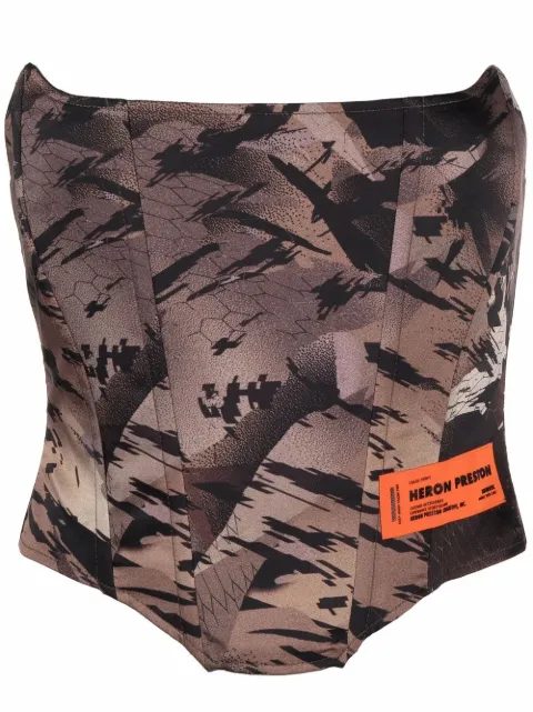 Heron Preston توب كورسيه كاموفلاج بشارة شعار الماركة