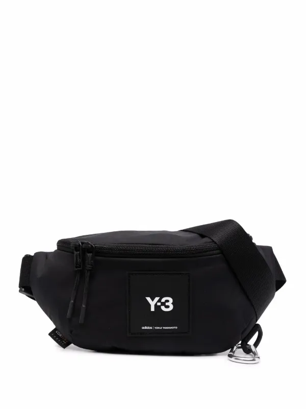 Shop Y-3 logo-print waistbag with 