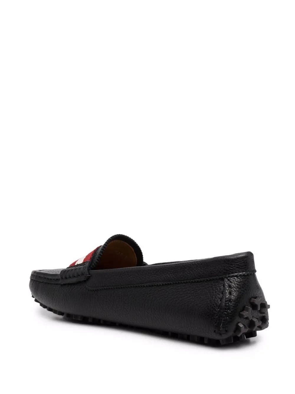  Bally Striped Slip-on Loafers - Black 