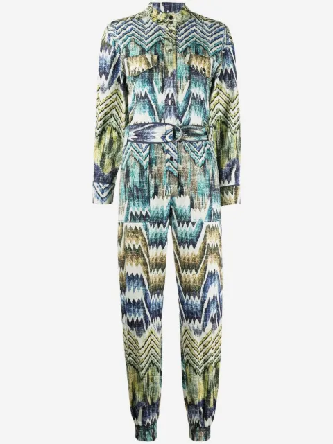 Chufy patterned belted jumpsuit
