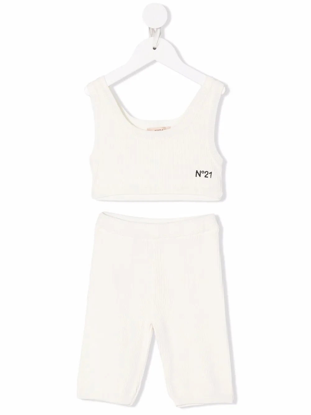 

Nº21 Kids fine-ribbed co-ord set - White