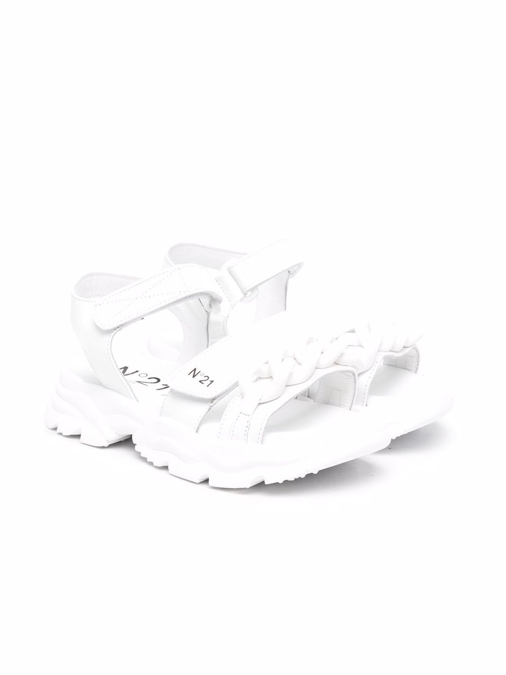 фото Nº21 kids chain-trim logo-print sandals