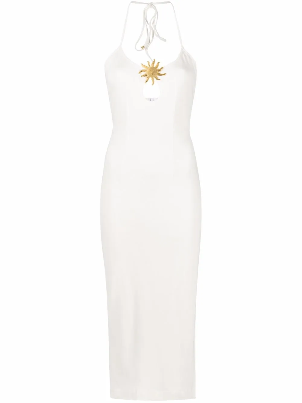 

Rowen Rose vestido midi tejido - Blanco