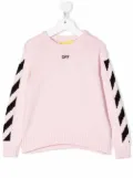 Off-White Kids Off Stamp crew-neck jumper - Pink