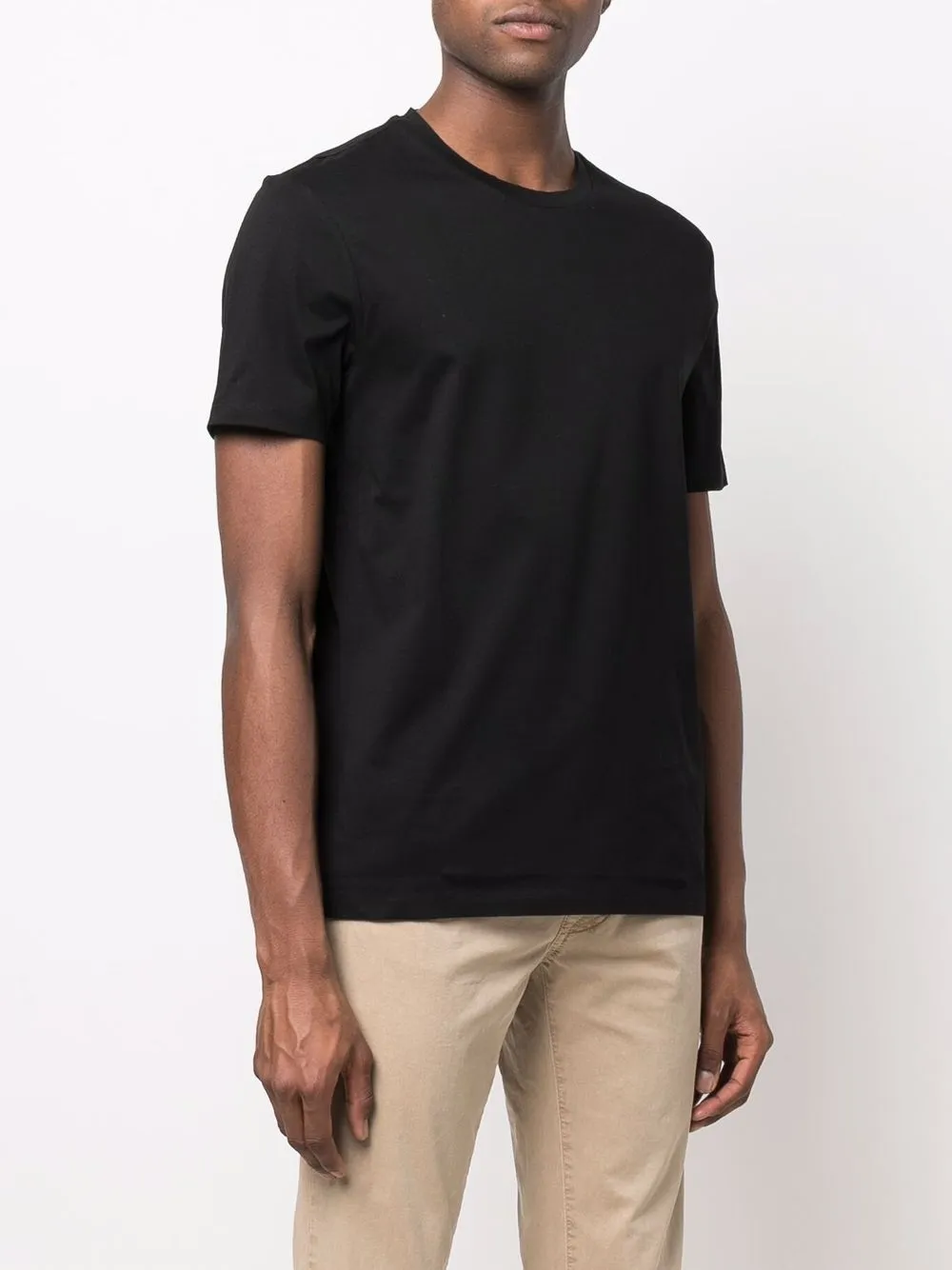  Boss T Shirt Aus Strickjersey   Schwarz 