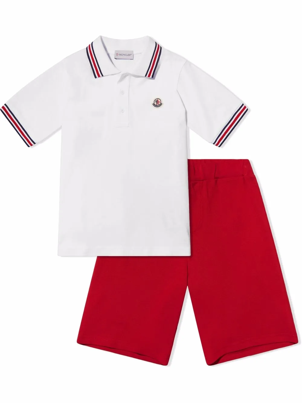 Moncler Enfant logo patch Polo Shorts Set White FARFETCH HK