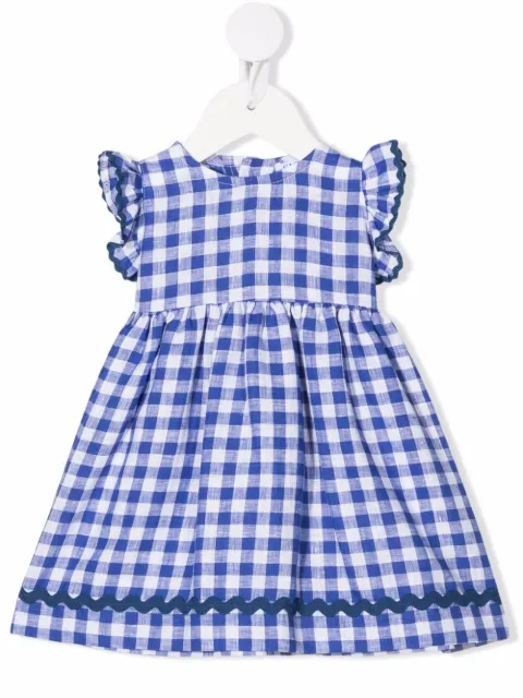 Siola gingham-print ruffle linen dress