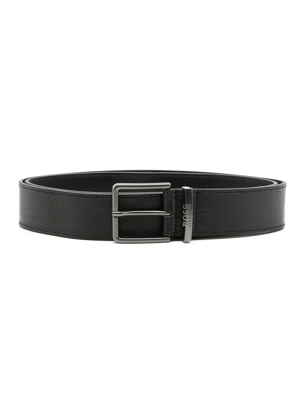 

BOSS classic-buckle grained belt - Black