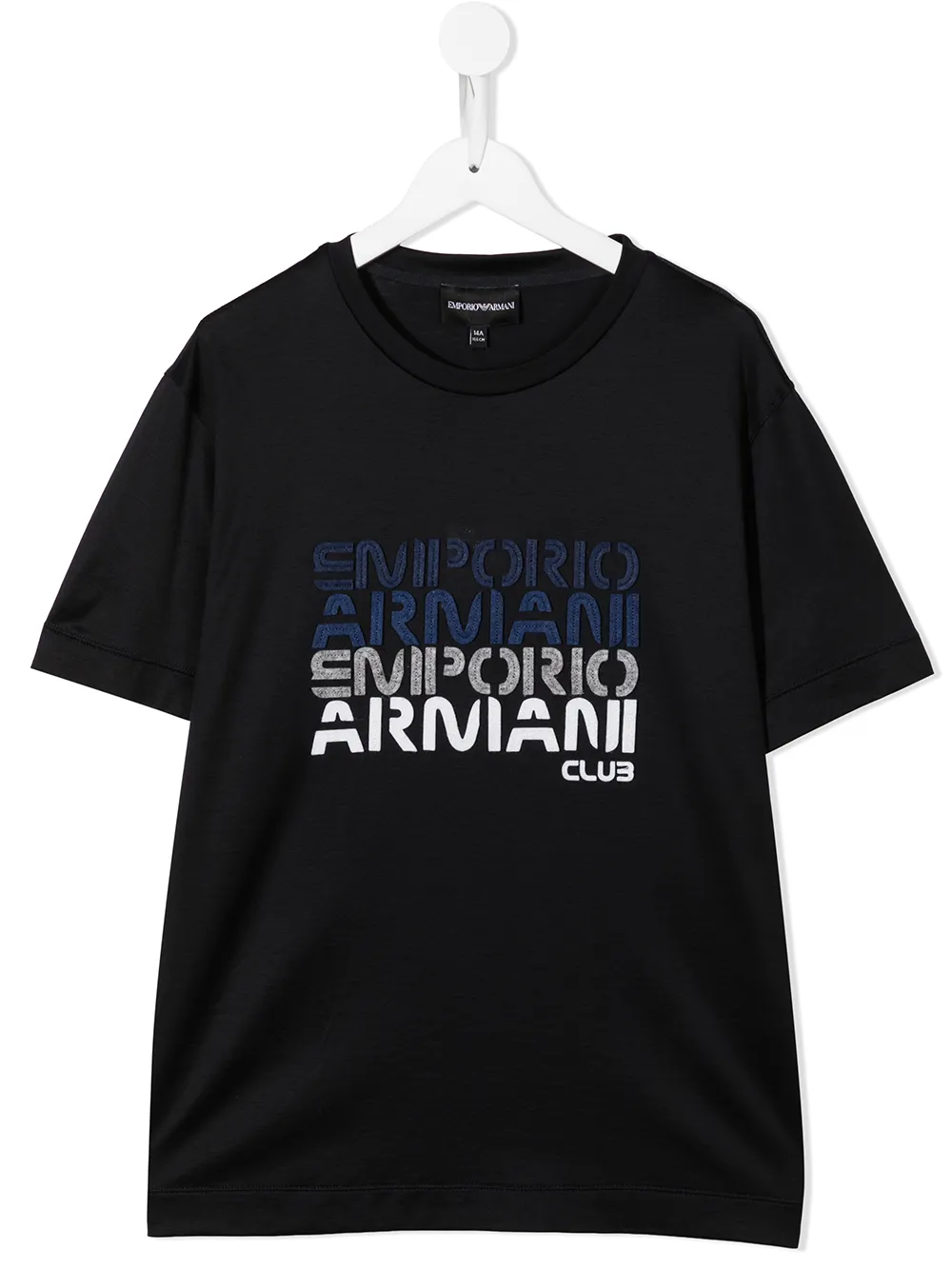 

Emporio Armani Kids playera con logo estampado - Negro