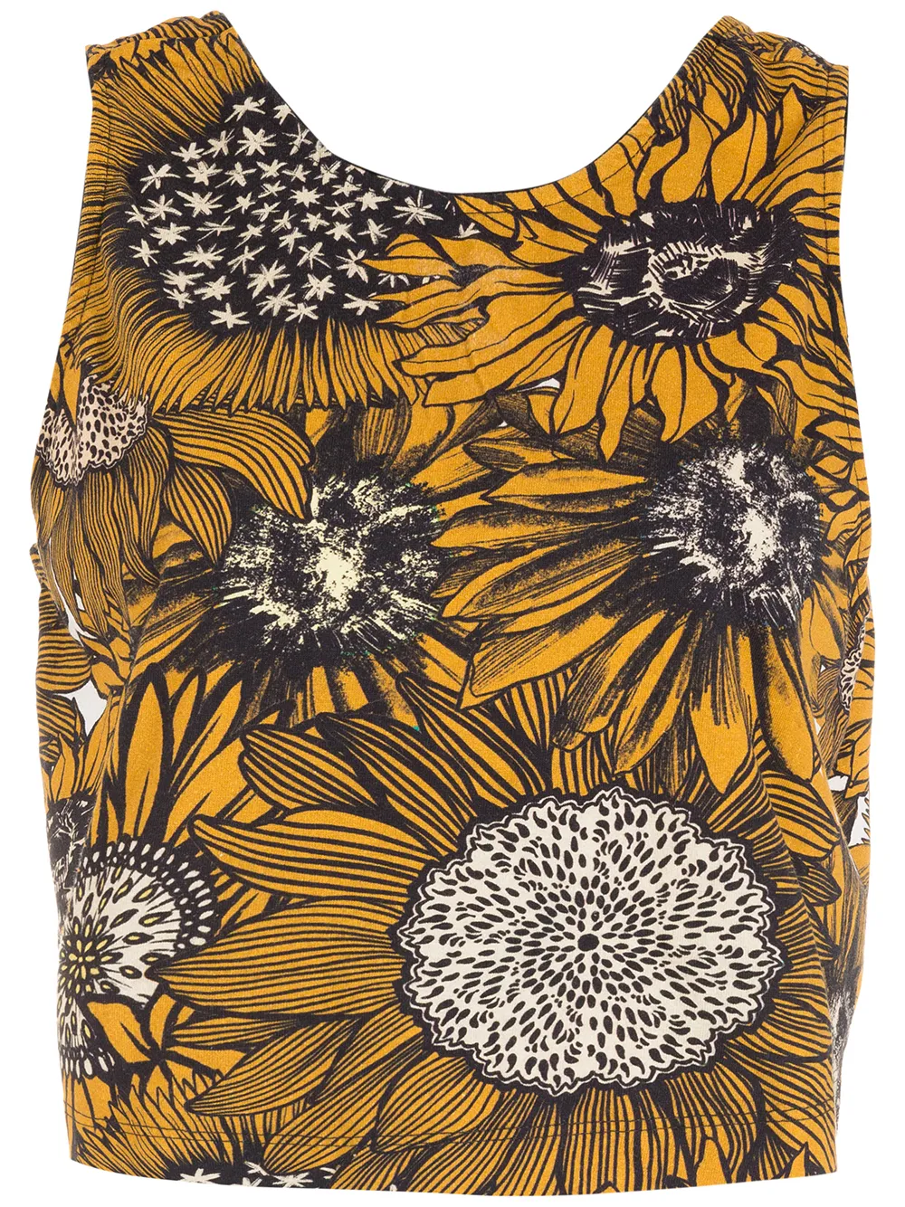 

Osklen cropped sunflower-print vest top - Yellow