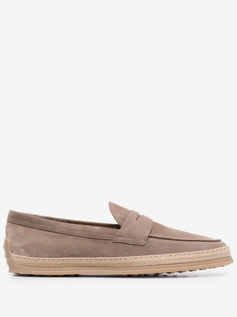 Tod's woven-trim penny loafers