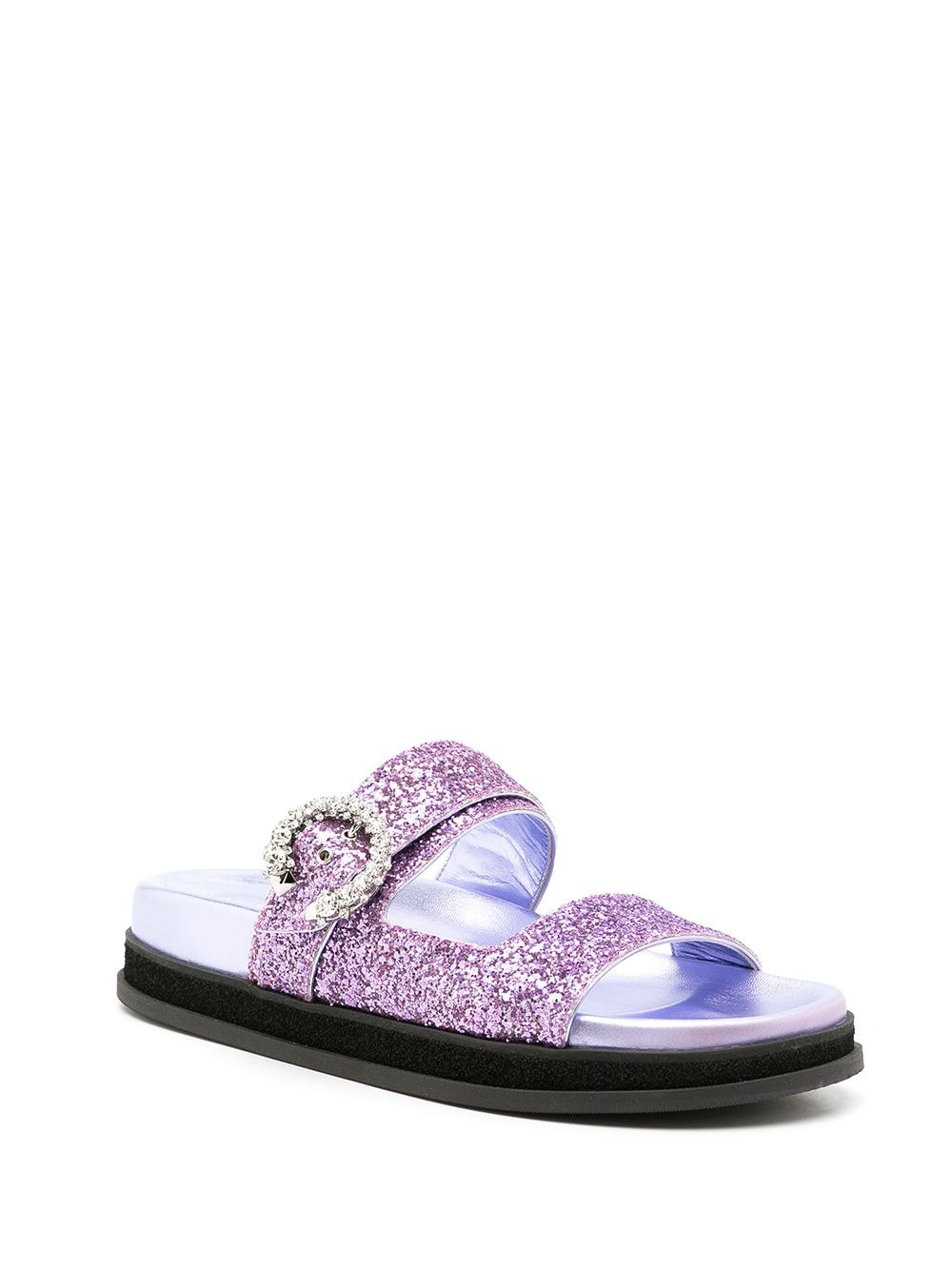 Jimmy Choo Marga glitter double-strap sandals Purple