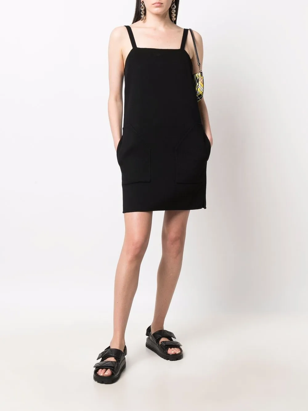 Max Mara Sleeveless Knitted Mini Dress In Black