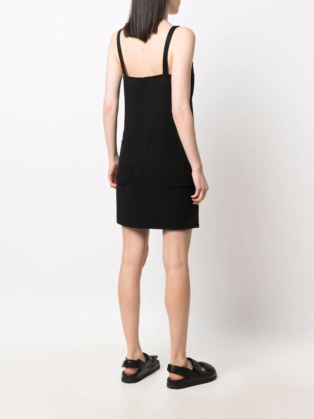Max Mara Sleeveless Knitted Mini Dress In Black