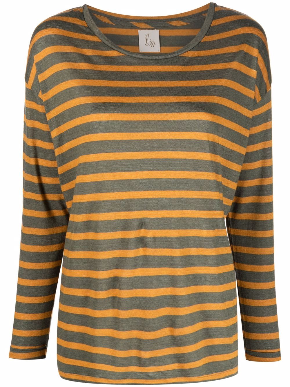 stripe-print linen T-shirt