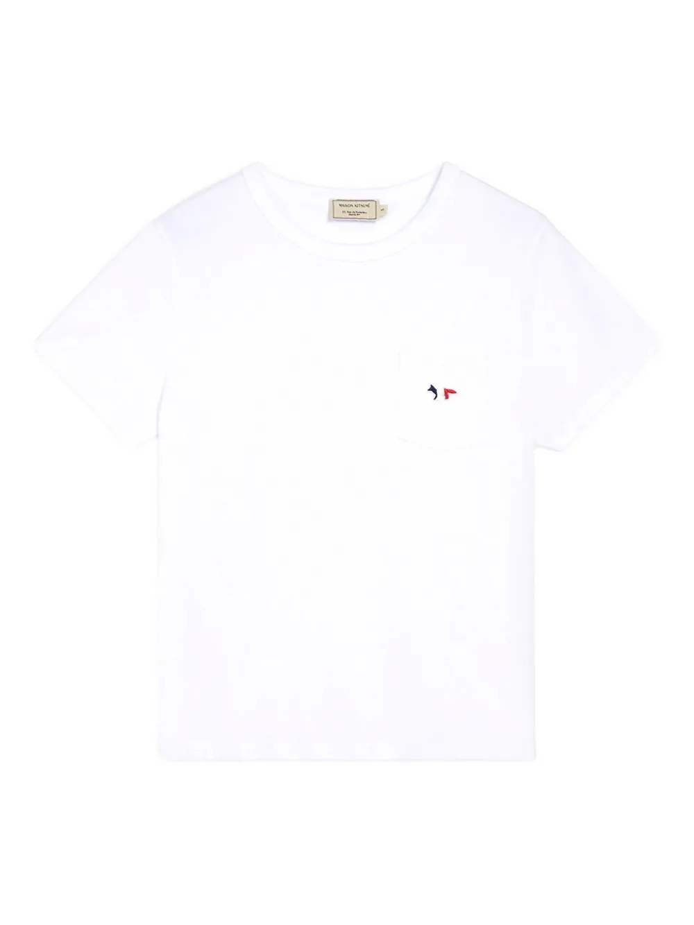 Maison Kitsuné Fox-patch classic-pocket T-shirt Wit