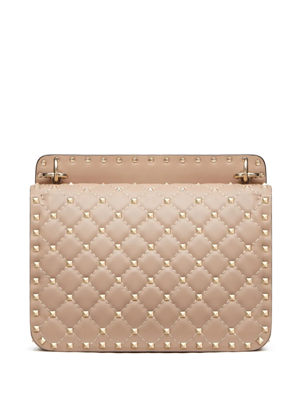 Shop Valentino Medium Rockstud Spike Shoulder Bag In Neutrals