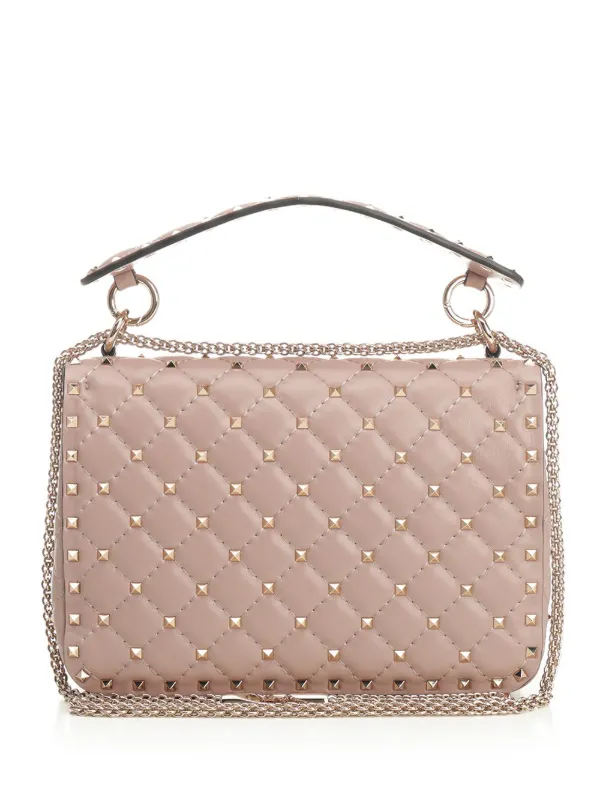 大人可愛い極美品☆Valentino ロックスタッズヌーディベージュ 36.5 Valentino Garavani ロックスタッズ スパイク ショルダーバッグ M