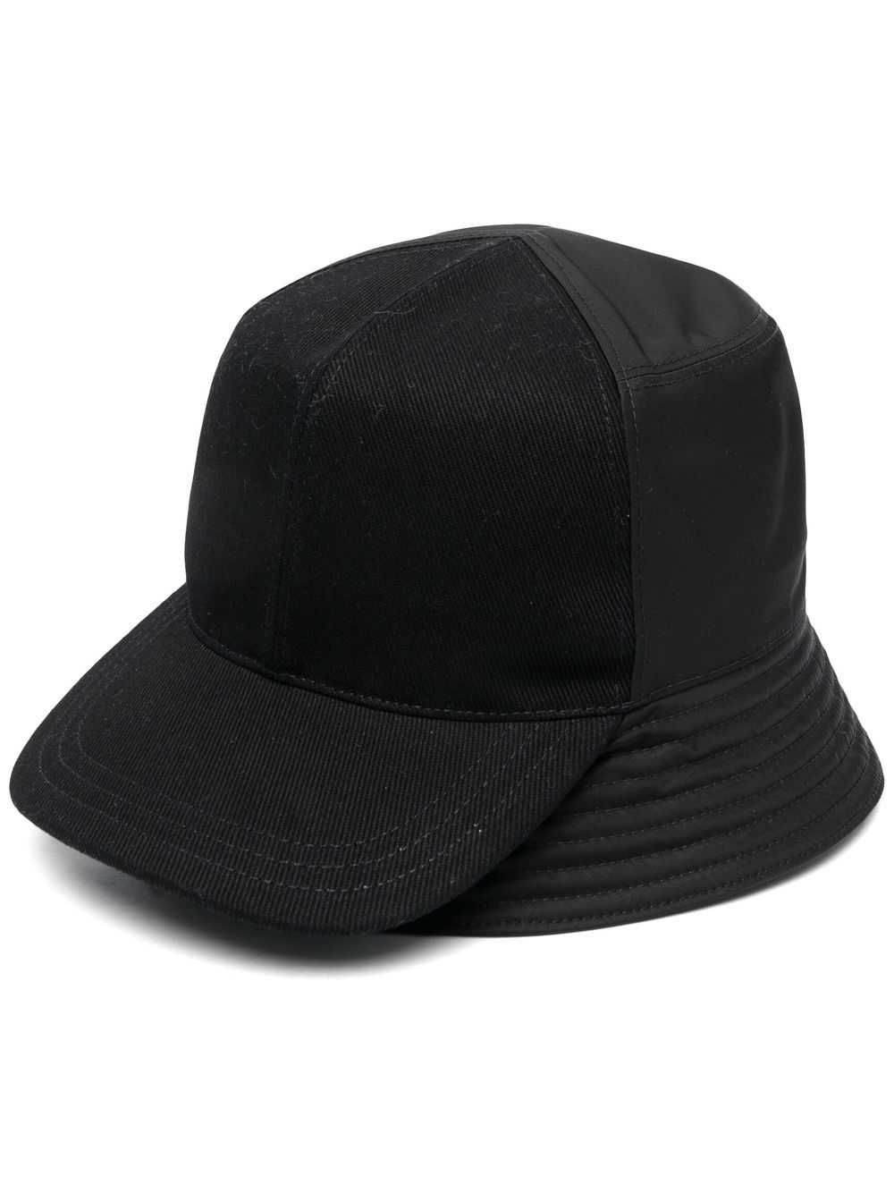 Prada baseball-panel leather bucket hat - Black