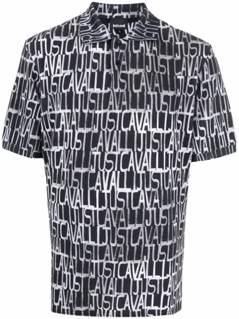 Just Cavalli قميص بولو بطبعة شعار متكررة