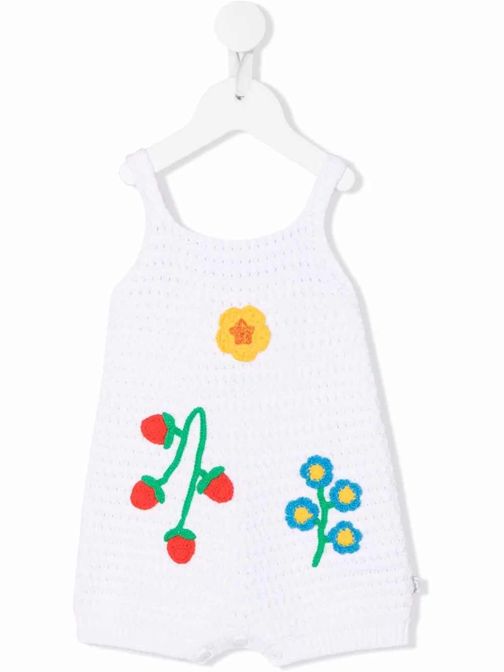 Stella McCartney Kids floral-embroidered crochet romper