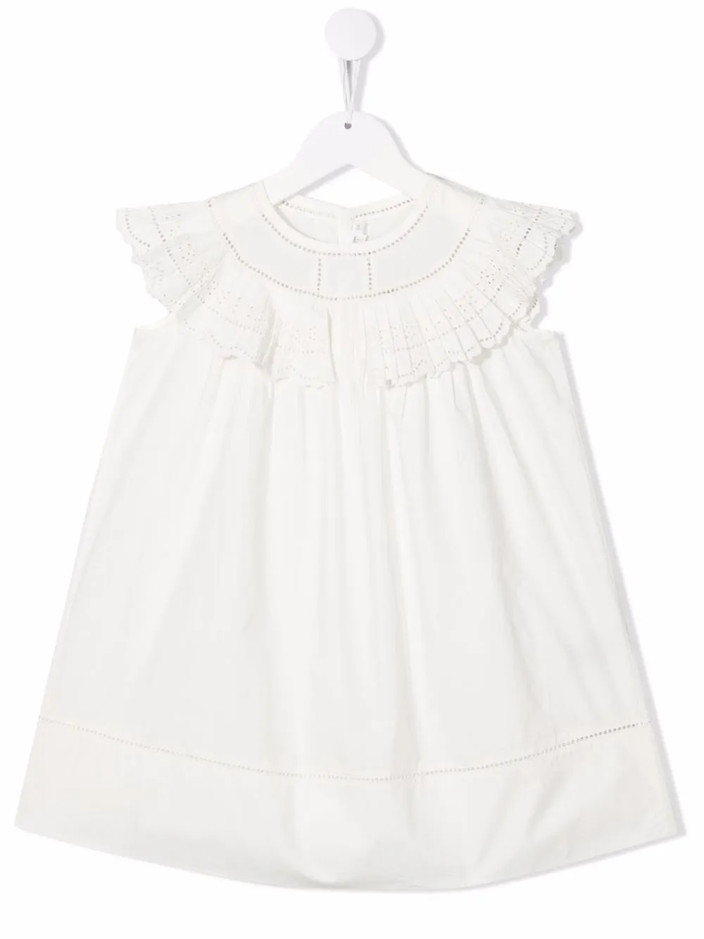 

Bonpoint vestido sin mangas con volantes - Blanco