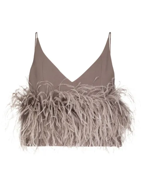 16Arlington Poppy feather-detail vest