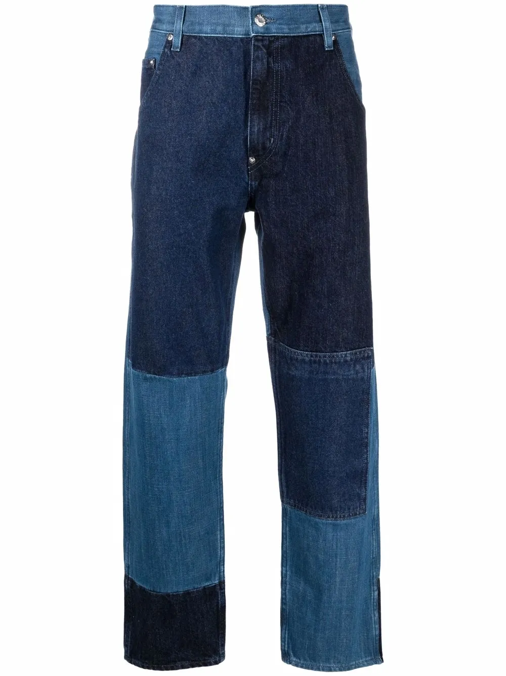 

Helmut Lang vaqueros rectos con diseño patchwork - Azul