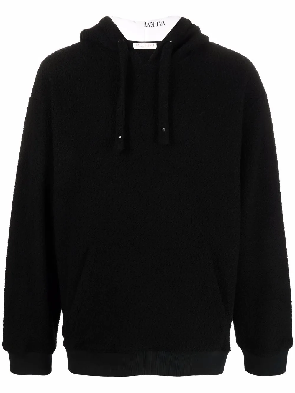

Valentino logo-print tweed hoodie - Black