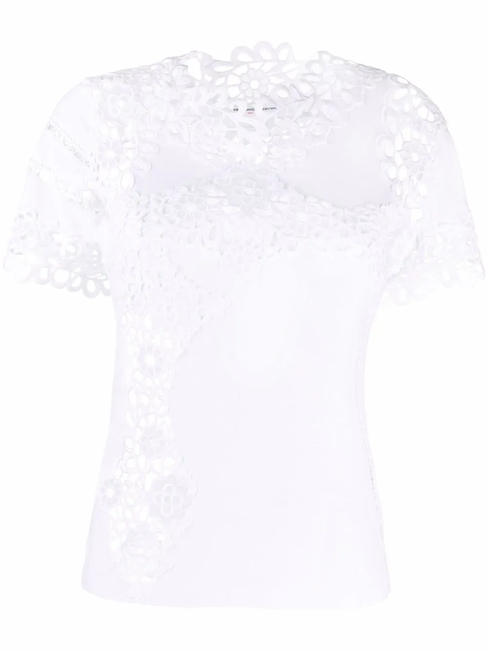 

Ermanno Scervino playera con detalles de encaje - Blanco