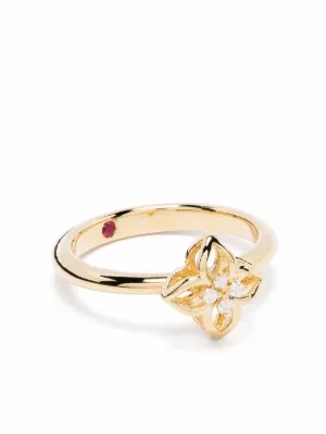 Diamond flower clearance ring yellow gold