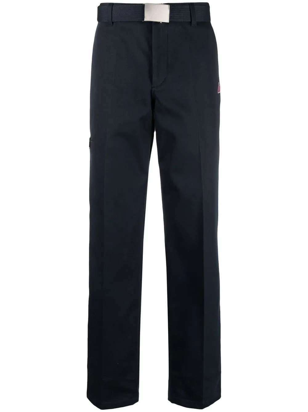 

Lanvin pressed-crease belted straight trousers - Blue