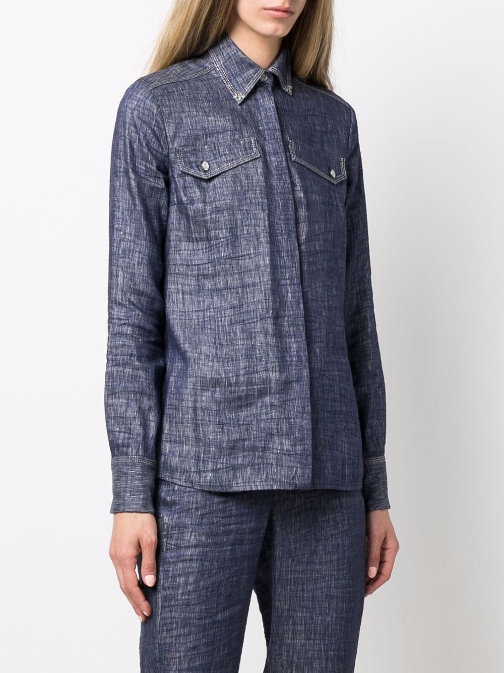 фото Genny flap-pockets button-up denim shirt