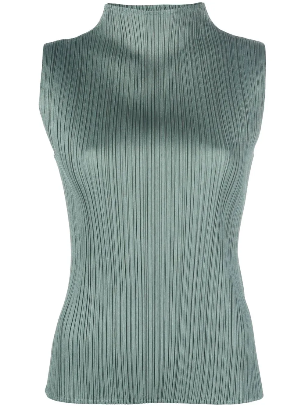 

Pleats Please Issey Miyake blusa plisada sin mangas - Verde