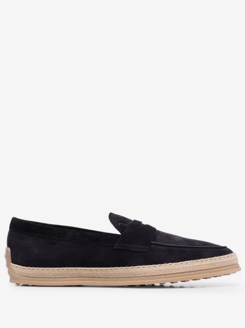 Tod's woven-trim penny loafers