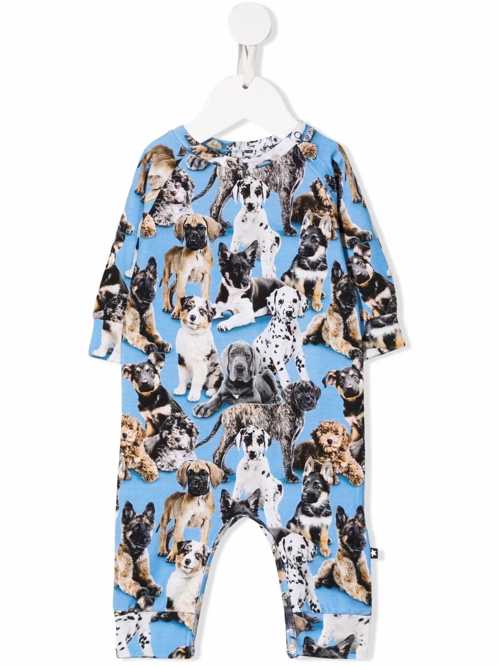 

Molo dog-motif organic-cotton romper - Blue
