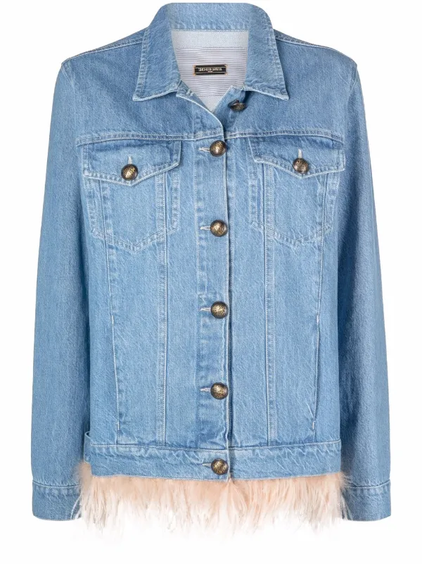 Simonetta Ravizza feather-trim Denim 