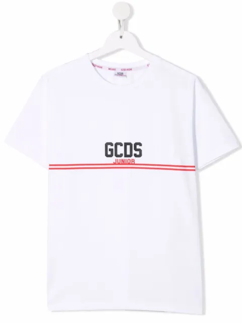 Gcds Kids تيشيرت بطبعة خطوط شعار الماركة
