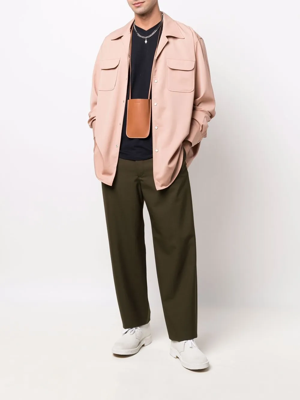 Jil Sander T-shirt met V-hals - Blauw