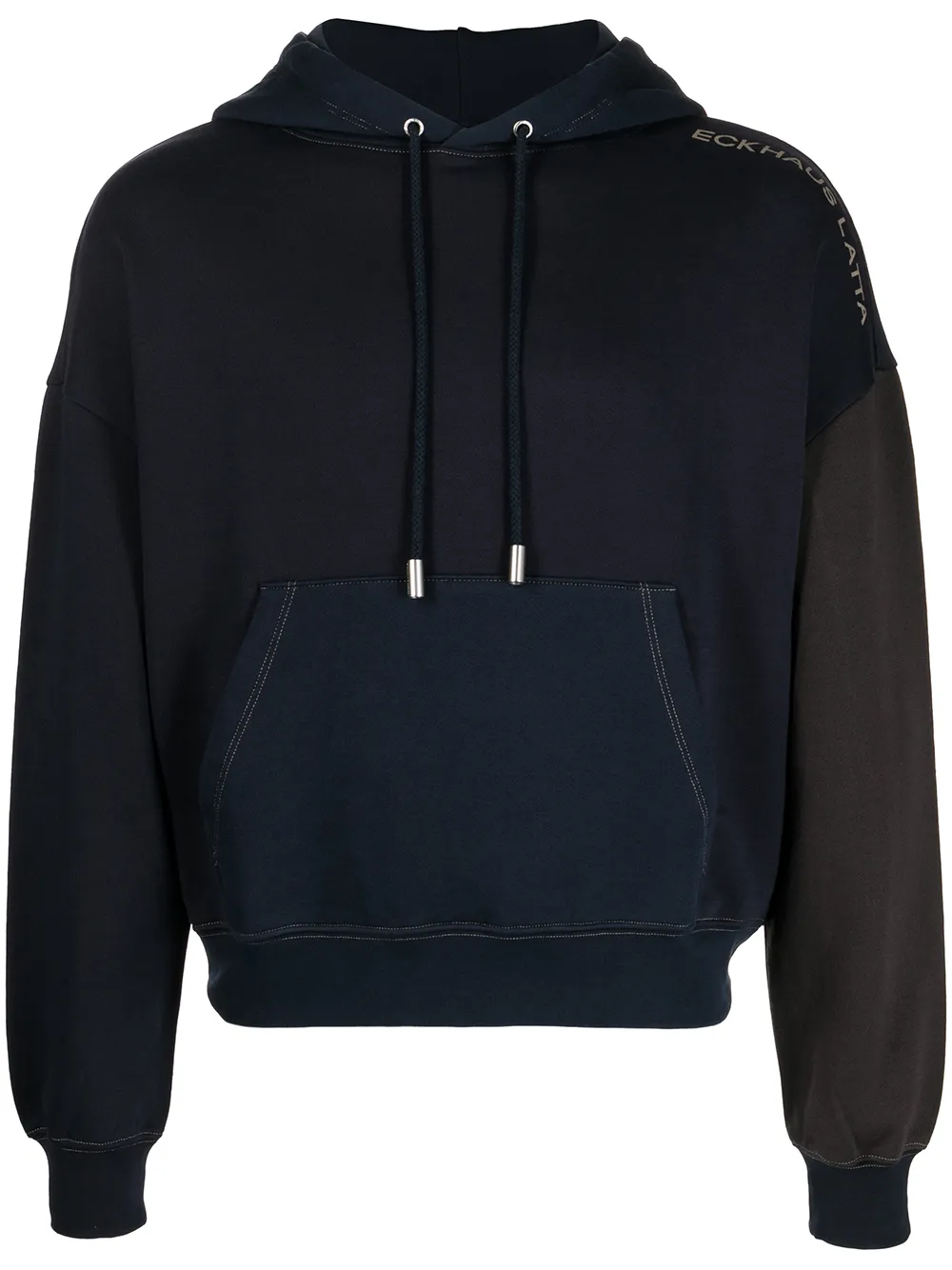 

Eckhaus Latta hoodie corto con logo estampado - Azul