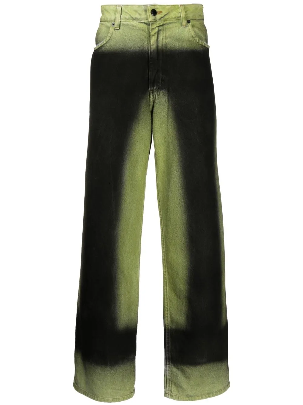 

Eckhaus Latta two-tone wide jeans - Green