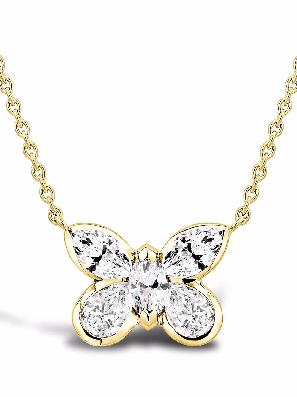 Pragnell Butterfly ダイヤモンド ネックレス 18Kイエローゴールド - ゴールドトーン Pragnell Butterfly ダイヤモンド ネックレス 18Kイエローゴールド - ゴールドトーン